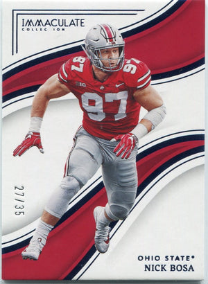 Nick Bosa 2023 Panini Immaculate Collection Nick Bosa Blue Parallel Card #36 27/35