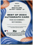Max Clark 2024 Bowman's Best Autographed Refractor RC #B24-MC
