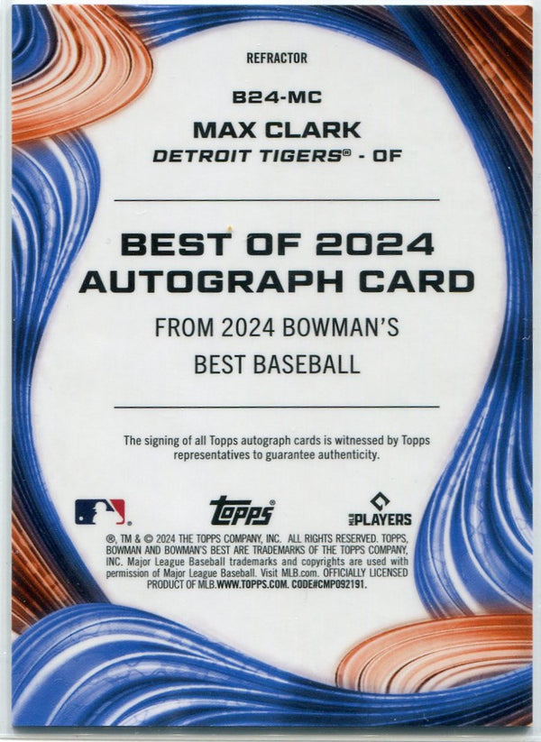 Max Clark 2024 Bowman's Best Autographed Refractor RC #B24-MC