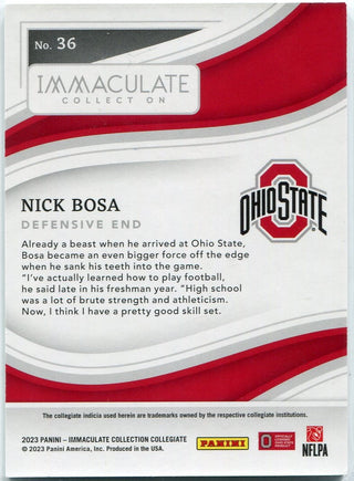 Nick Bosa 2023 Panini Immaculate Collection Nick Bosa Blue Parallel Card #36 27/35