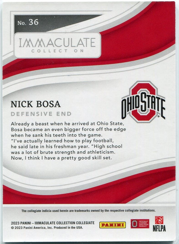 Nick Bosa 2023 Panini Immaculate Collection Nick Bosa Blue Parallel Card #36 27/35