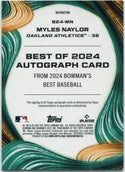 Myles Naylor 2024 Bowman's Best Autographed Refractor RC #B24-MN