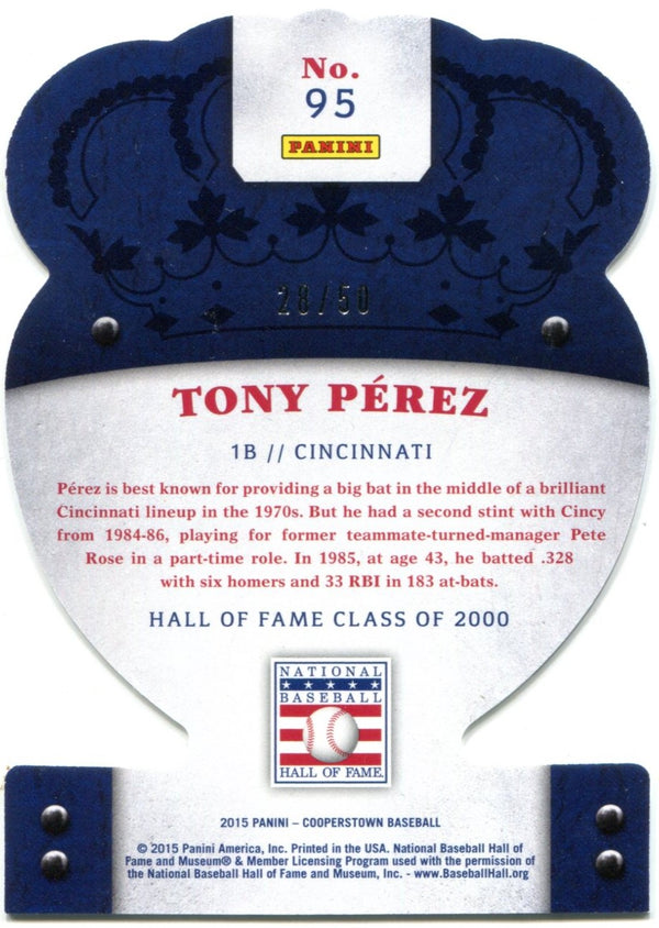 Tony Perez 2015 Panini Crown Royale Die-Cut Purple Card #95 28/50