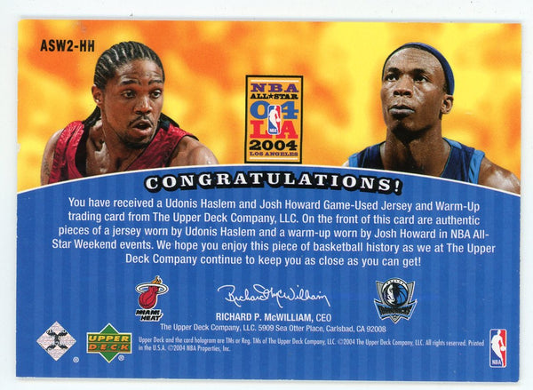 Udonis Haslem & Josh Howard 2004 Upper Deck All-Star Weekend Double Patch Relic #ASW2-HH