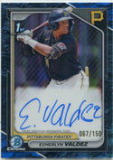 Esmerlyn Valdez 2024 Bowman Chrome Autographed Blue Lunar Refractor RC #CPA-EV 67/150
