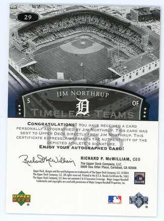 Jim Northrup Autographed 2004 Upper Deck Card #29