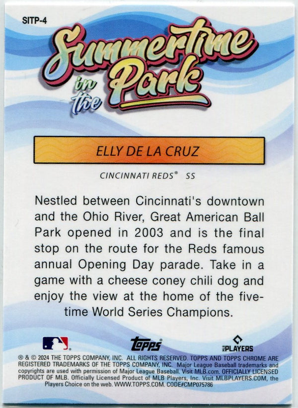 Elly De La Cruz 2024 Topps Chrome Summertime In The Park RC #SITP-4