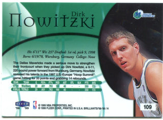 Dirk Nowitzki Fleer Brilliants Rookie 1999