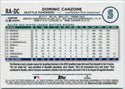 Dominic Canzone 2024 Topps Chrome Autographed RC #RA-DC
