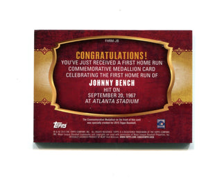 Products Johnny Bench 2015 Topps 1st Home Run Commemorative Medallion #FHRM-JB Card
