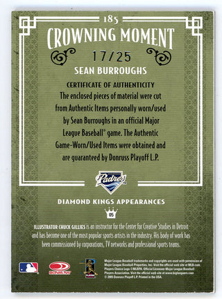 Sean Burroughs 2005 Donruss Diamond Kings Patch/ Bat Relic #185