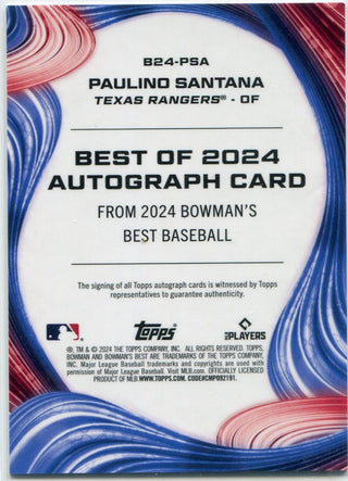Paulino Santana 2024 Bowman's Best Autographed RC #B24-PSA
