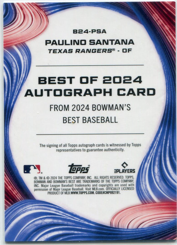 Paulino Santana 2024 Bowman's Best Autographed RC #B24-PSA