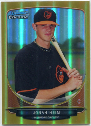 Jonah Heim 2013 Bowman Draft Chrome Gold Refractor RC #BDPP50 48/50