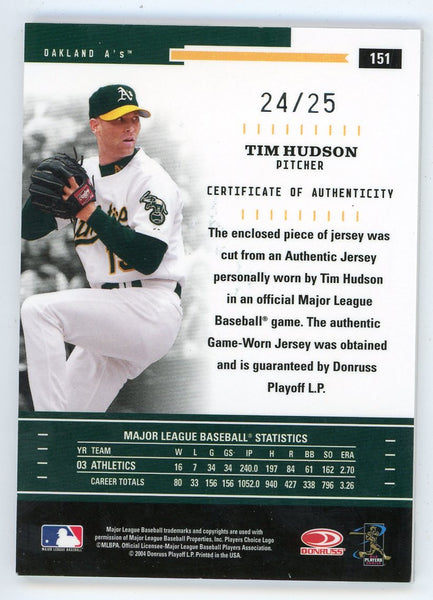 Tim Hudson 2005 Origins Baseball Materials Jersey Card #OJTH