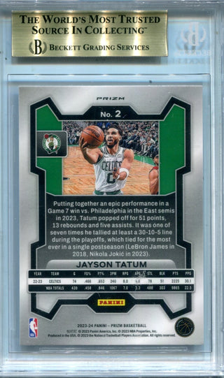 Jayson Tatum 2023-24 Panini Prizm Silver #2 BGS 9.5 Card