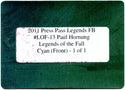 Paul Hornung 2011 Press Pass Legends FB Legends Of The Fall Cyan Printing Plate 1/1