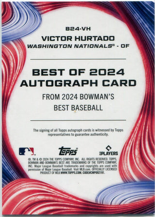 Victor Hurtado 2024 Bowman's Best Autographed RC #B24-VH