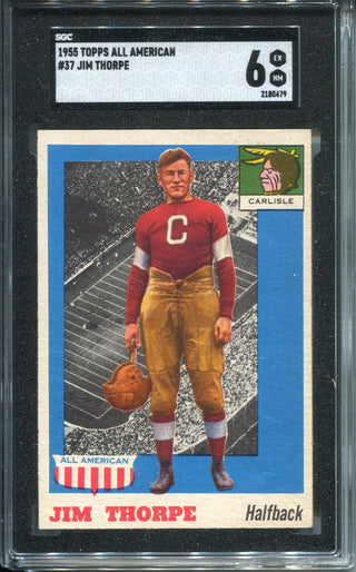 Jim Thorpe 1955 Topps All American Football Card #37 (SGC 6)