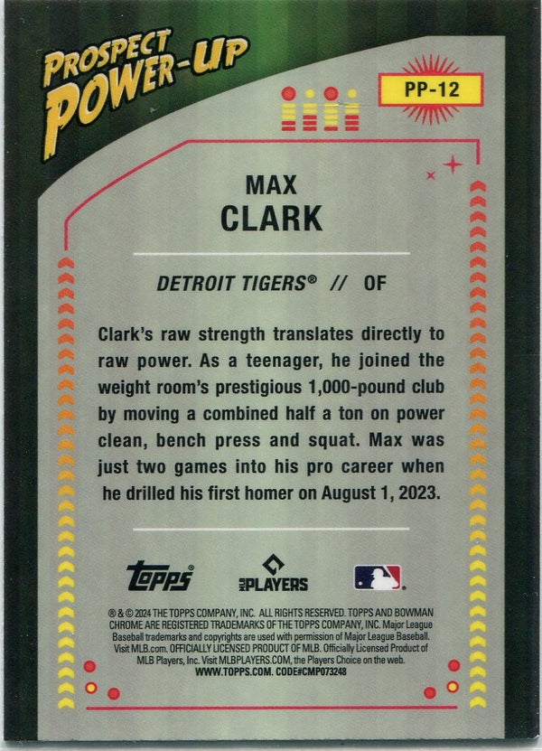 Max Clark 2024 Bowman Chrome Prospect Power-Up RC #PP-12