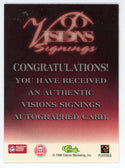 Alex Molden Autographed 1996 Classic Visions Signing
