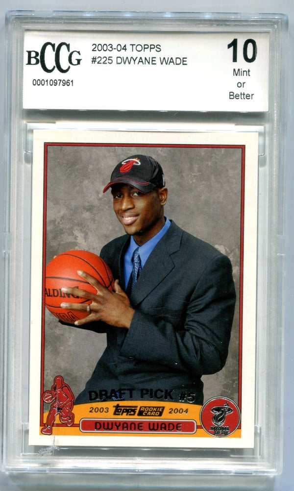 Dwyane Wade 2003 Topps Rookie Card #225 (BCCG 10)