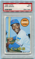 Ernie Banks 1969 Topps Card #20 PSA Graded 7