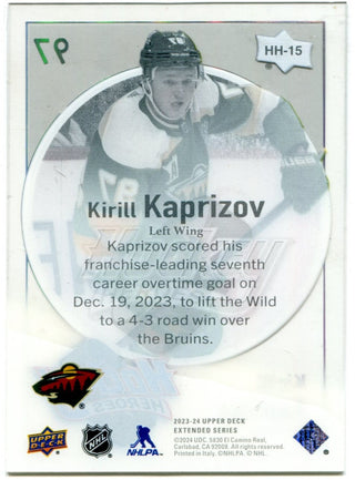 Kirill Kaprizov 2023-24 Upper Deck Extended Series Hockey Heroes Card HH-15