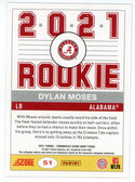 Dylan Moses 2021 Panini Chronicles Score Draft Picks Card #51