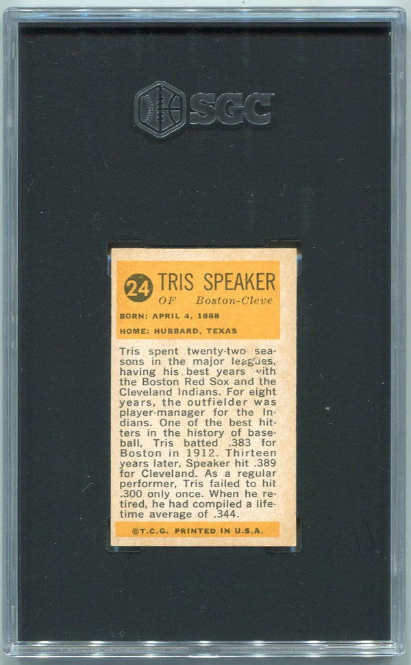 Tris Speaker 1963 Bazooka Greats Card #24 SGC Graded 3
