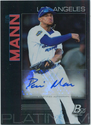 Devin Mann 2020 Bowman Platinum Autographed RC #TOP-81