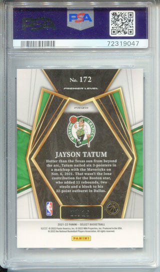 Jayson Tatum 2021 Panini Select Blue Disco Prizm /25 #172 (PSA 9)