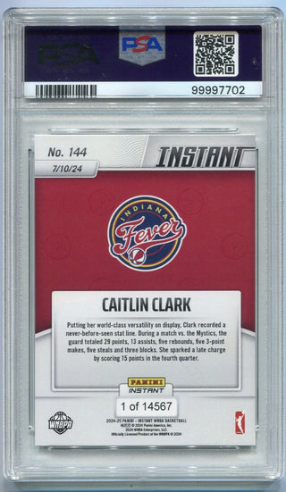 Caitlin Clark 2024 - 2025 Panini Instant RC #144 PSA Graded 10
