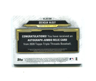 Brendan McKay 2020 Topps Autographed Jumbo Relic #ASJR-BM 40/50 Card