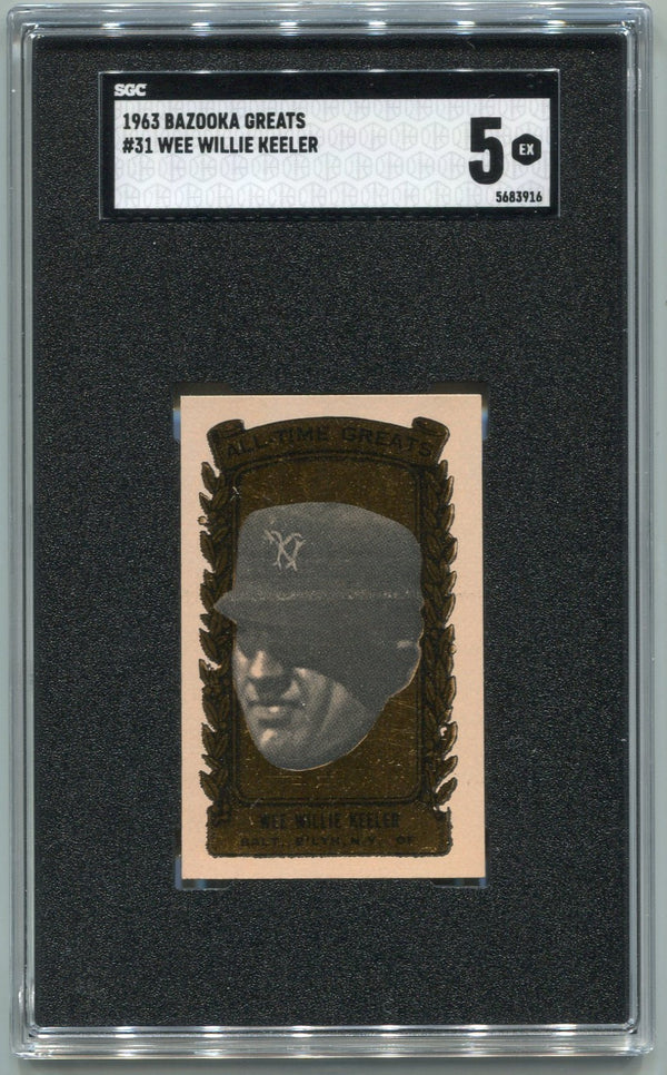 Wee Willie Keeler 1963 Bazooka Greats Card #31 SGC Graded 5