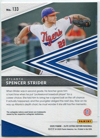 Spencer Strider 2020 Panini Elite Extra Edition Aspirations RC #133 360/499