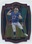 Josh Allen 2020 Panini Select Premier Level Die Cut Purple Prizm Card #121