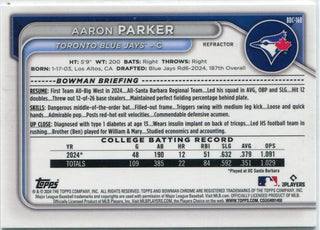 Aaron Parker 2024 Bowman Draft Chrome Refractor RC #BDC-160
