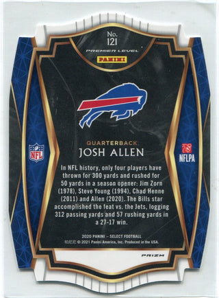 Josh Allen 2020 Panini Select Premier Level Die Cut Purple Prizm Card #121