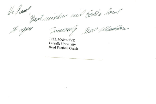 Bill Manlove Autographed Photo Cut