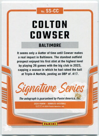 Colton Cowser 2024 Panini Donruss Signature Series Autographed RC #SS-CC