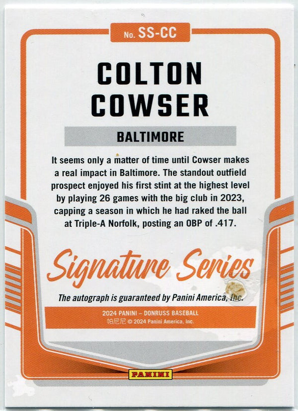 Colton Cowser 2024 Panini Donruss Signature Series Autographed RC #SS-CC