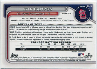 Ryan Campos 2024 Bowman Draft Chrome Refractor RC #BDC-156