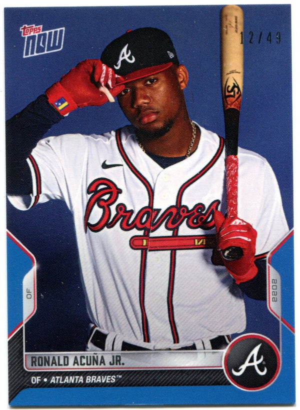 Ronald Acuna Jr. 2022 Topps Now Blue Parallel Card #OD-226 12/49