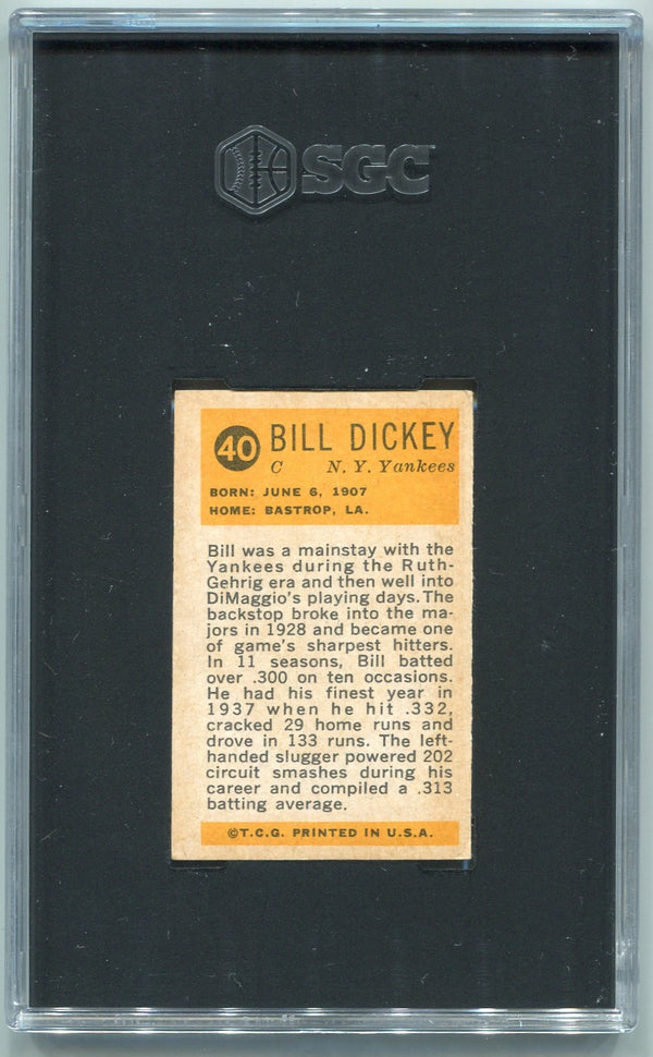 Bill Dickey 1963 Bazooka Greats Card #40 SGC Graded 4