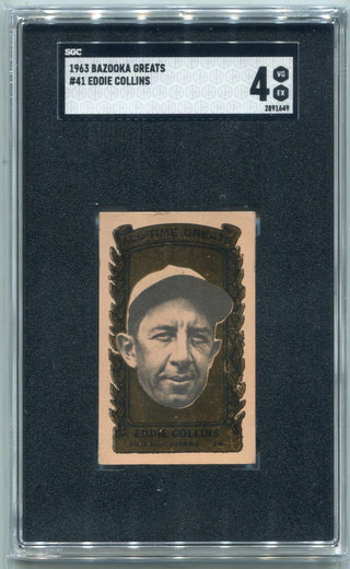 Eddie Collins 1963 Bazooka Greats #41 SGC Graded 4