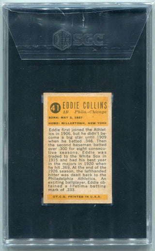Eddie Collins 1963 Bazooka Greats #41 SGC Graded 4