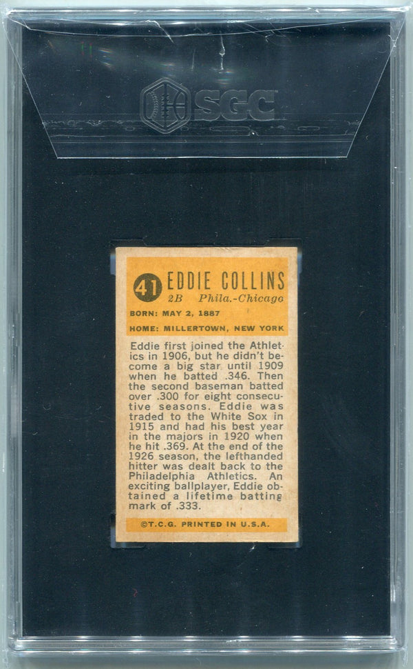 Eddie Collins 1963 Bazooka Greats #41 SGC Graded 4