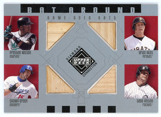 Preston Wilson/ Brian Giles/ Shawn Green/ Todd Helton 2002 Upper Deck Bat Around Bat Relics