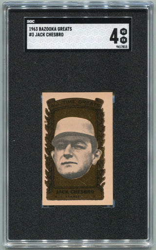 Jack Chesbro 1963 Bazooka Greats #3 SGC Graded 4
